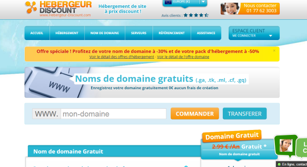 nom de domaine et hebergement gratuit