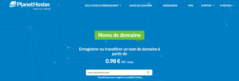 planethoster nom de domaine